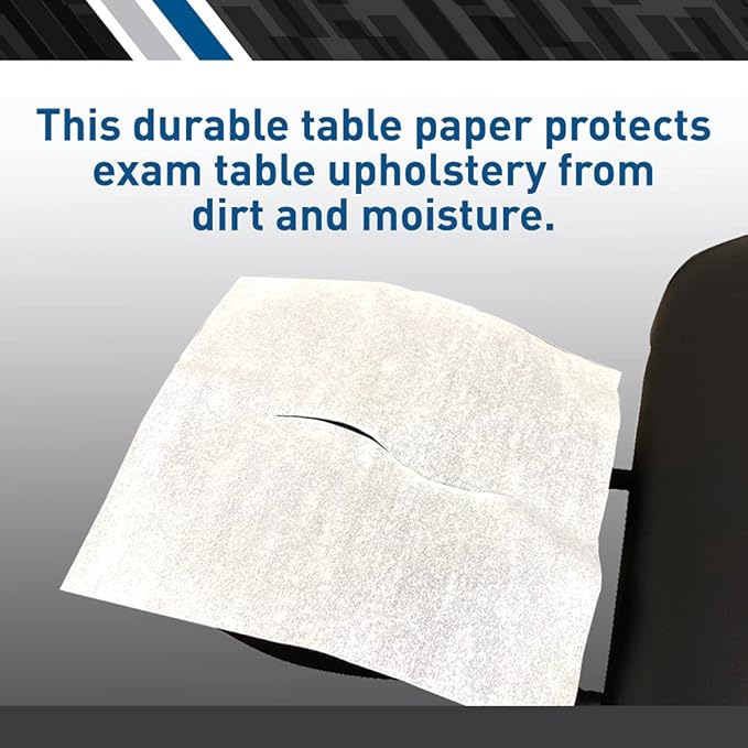 BodyMed Premium Headrest Paper Sheets – with Slit – Disposable Medical Face Barrier – Exam Paper Sheets – Case of 1,000 – 12-inch x 12-inch – White