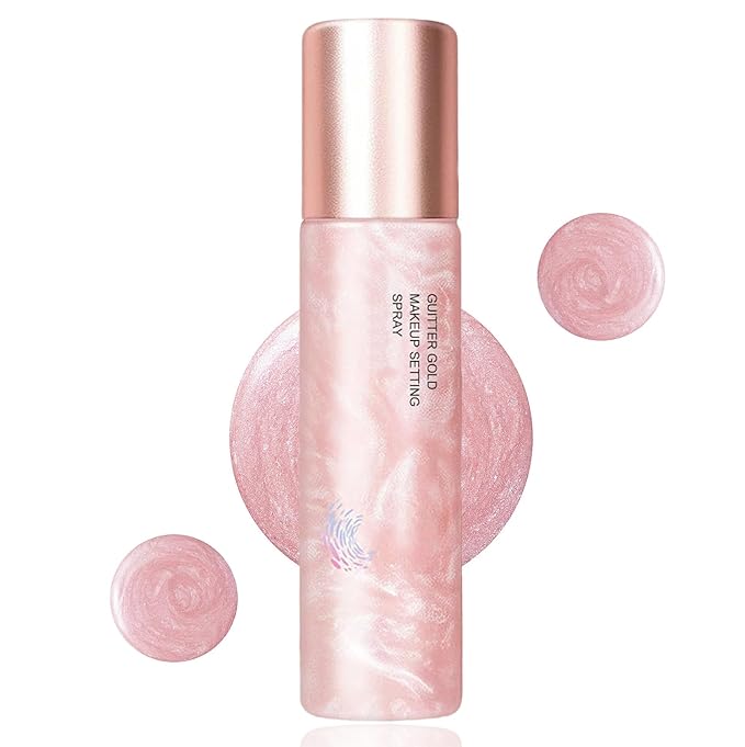 Glow Makeup Setting Spray, Shimmer Dewy Hydrating Setting Spray for Face, Long Lasting Glowing Radiant Finish, Lightweight & Refreshing, Protects and moisturizing Dehydrated Skin - 4 Oz
