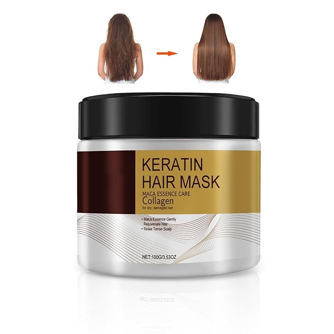 Mijaution Collagen Hair Mask for Damaged Hair - Deep Repair Conditioning Argan Oil Treatment for Curly or Straight Thin Fine Hair 100ml