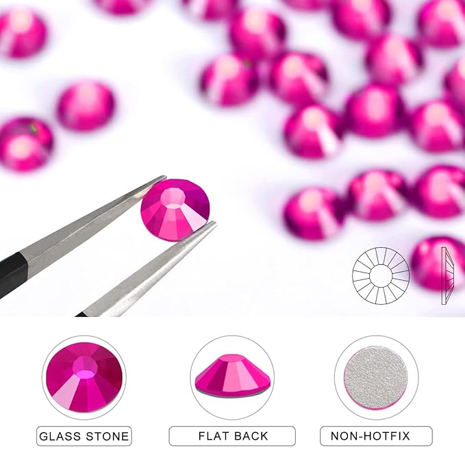 Novani Rhinestones Flatback Rhinestones Glass Nail Gems Stones Jewels Round Gemstones Non-Hotfix Crystal,SS10,1440 Pieces,Peach