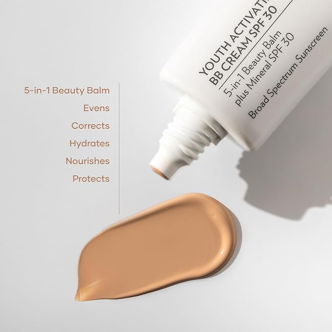 Shaklee - YOUTH - Activating BB Cream SPF 30-5-in-1 Beauty Balm Evens Tone, Corrects, Hydrates, Nourishes & Protects Skin - Medium Shade