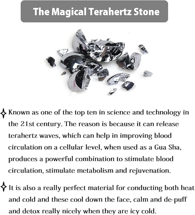 SAEEYCUE Terahertz Stone Gua Sha Scraping Tools Lymphatic Drainage Massager Facial (A)