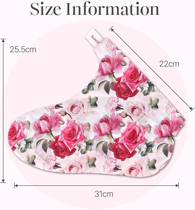 PETITFEE Rose Petal Satin Foot Mask (5pairs) - Intensive Nourishing Socks, Rose Scented Foot Repair Masks with Peptide, Collagen, Shea Butter, Urea for Silky Smooth Feet, Foot Treatment, Body Mask