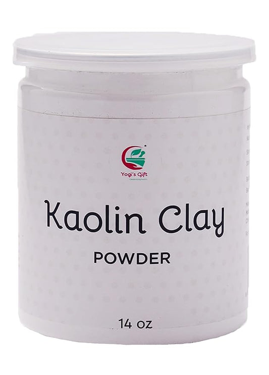 Kaolin Clay Powder (14 oz) – 100% Natural White Clay Powder for Soap Making, White Clay Mask & Bath Bombs | By Yogi's Gift®