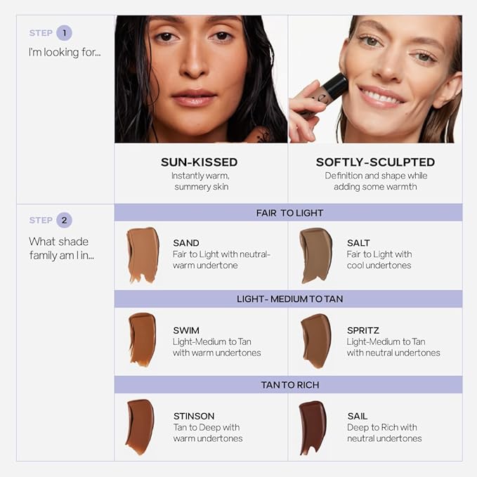 Saie Dew Bronze - Hydrating Liquid Bronzer Stick For a Sun Kissed Glow - Liquid Contour Stick Infused with Nourishing Skin Care Ingredients - Sculpted Face Makeup Essential - Sand (0.4 oz)