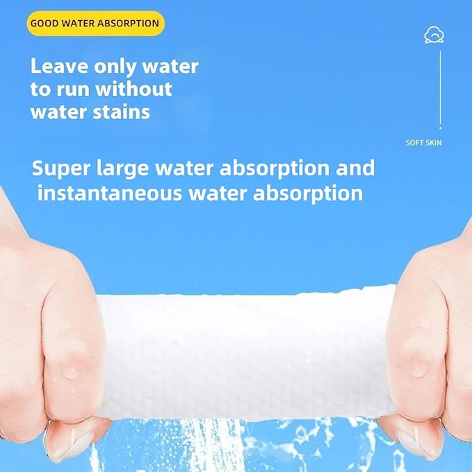 Face towels roll。Hanging face towel disposable，Disposable face towels, MIXUISEE cotton face cloths，super thick 150% face wipes, Suitable for makeup removal and cleansing (Thickened 70 PCS)