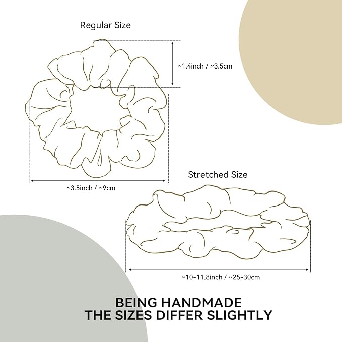 SILKLAB 22 Momme 100% Mulberry Silk Scrunchies (2 Pack, Black), Well-Hold Elastic for No-Damage, Soft Hair Ties, 6A Grade, OEKO-TEX Certified, Reduces Frizz & Breakage