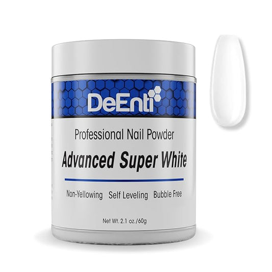 DeEnti Acrylic Nail Powder - 2oz Sugar White|Professional Grade, Bubble-Free Acrylic Powder for Nails | Long-Lasting, Chip-Resistant Nail Acrylic Powder for Carving, Extensions & Fake Nails