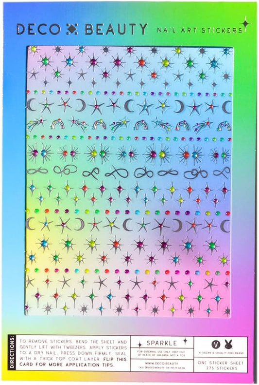 Deco Beauty Sparkle- Super Thin & Easy-to-Apply Nail Art with The Cutest Designs - Durable & Long-Lasting Nail Art Stickers and Decals for Women, for DIY at-Home Manicures & Salon-Quality Nails