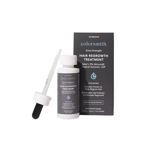 Colorsmith Extra Strength Hair Regrowth Treatment, 5% Minoxidil Solution, 2 fl oz, Unscented, For Men