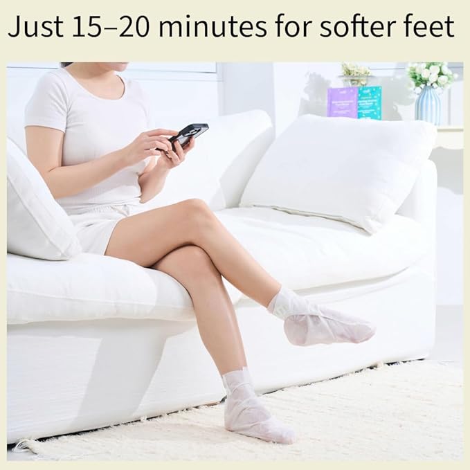 Codi New York Relaxing Aroma Foot Mask 6 Pairs | Soothes & Restores Tired, Dry Feet | Hydrating Foot Treatment for Cracked Heels & Rough Skin | Home Spa Pedicure Socks | Made In Korea (Lavender)
