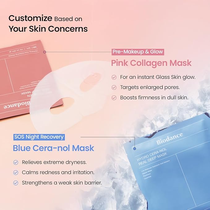 BIODANCE Best Mask Duo: Bio-Collagen & Ceramide Panthenol Real Deep Mask Set, Firming, Hydrating, Face Mask Bundle for Glass Skin, Korean Skincare Set, Korean Skin Care, Gifts for women, Skin Care Set