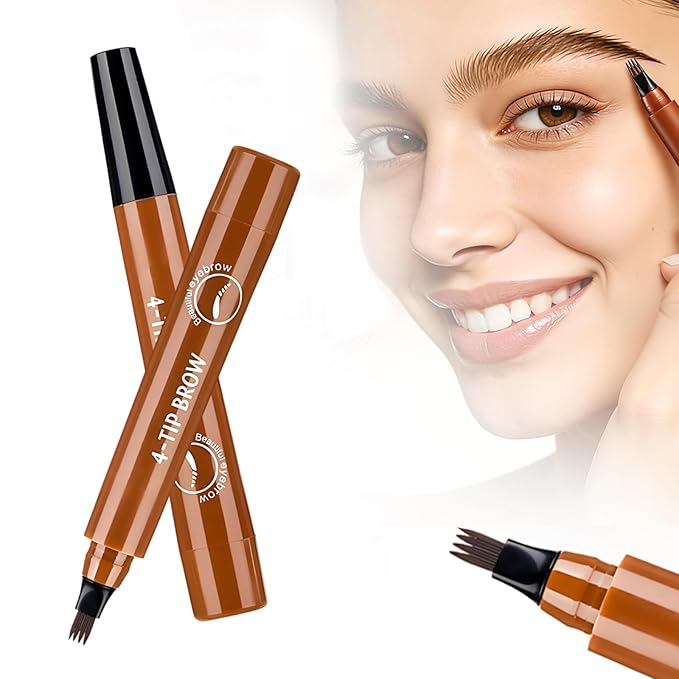 Microblading Eyebrow Pencils, 2026 Upgraded Waterproof 3D Microblading Eyebrow Pen, Ultra-Fine Tip for Natural Hair-Like Strokes, Smudge-Proof Long Lasting Brow Pen for Women (Light Brown)