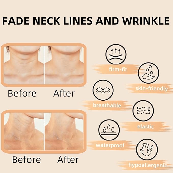 OJJ Neck Tape Lifting Invisible，New 20 PCS Lift Tapes for Women，Suitable for Neck, Face adn Jaw，Durable & Waterproof(4 Bands, 20 Patches)