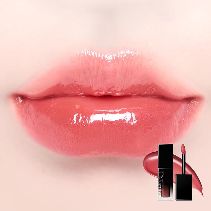 DINTO Blur-Glowy Lip Tint - Glossy Finish, Hydrating, Long Lasting, Lightweight Texture, Non-Sticky, Vegan & Cruelty-Free, K beauty (206 Gratia, 0.11 fl.oz)