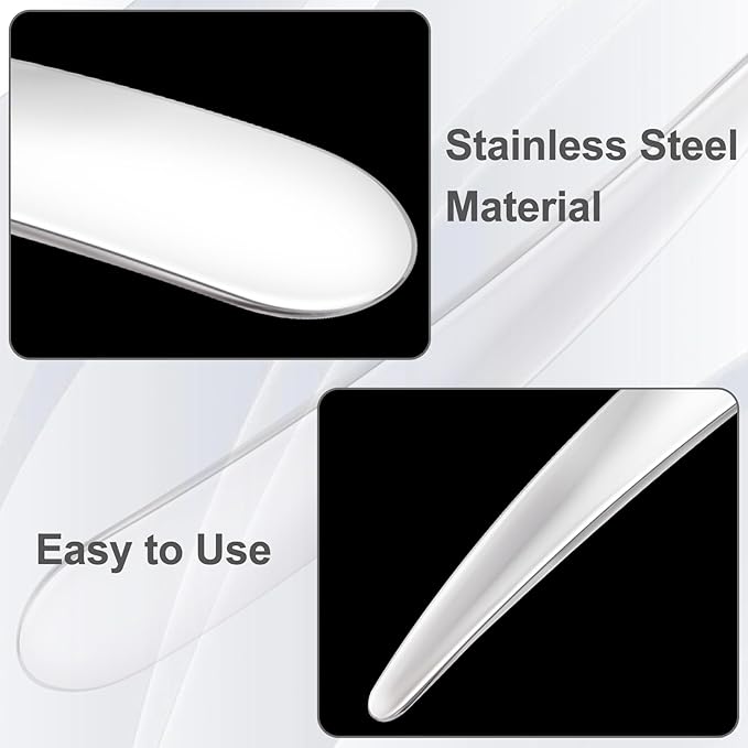 Pndeyo 3pcs Mini Metal Makeup Spatula, Reusable Cosmetic Cream Spatulas Spoon, Skincare Scoop Applicator Facial Massage Beauty Tools for Mixing and Sampling Face Eye Cream- Silver