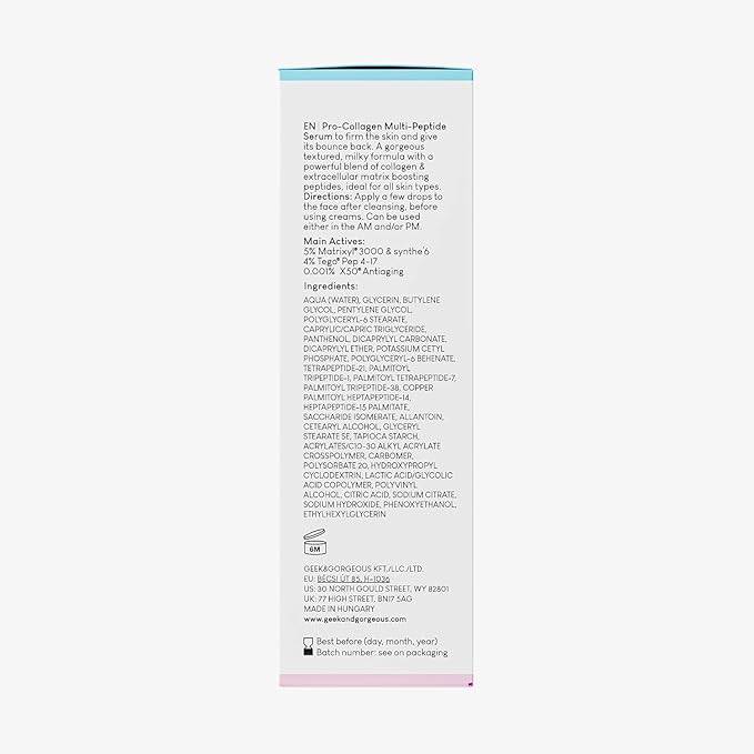 Geek & Gorgeous Power Peptides Serum, Multi-Peptide Face Serum for Firm, Smooth-Looking Skin, Supports Skin Elasticity, Lightweight skin-revitalizing Formula, 1 fl oz