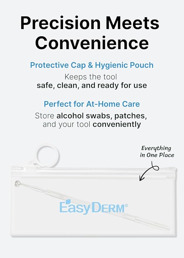 DWEasyDerm EasyDerm Multi-Step Pimple Patch Set – 4-Type Korean Pimple Patches + Free 2-in-1 Dual-Tip Extractor for Complete Skincare Stocking Stuffer Holiday Gift