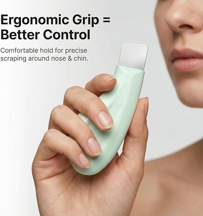 Sookga Blackhead Remover Tool, Silicone Face Scraper for Deep Cleansing, Skin Scrubber Face Spatula, Nose Blackhead Remover, Skin Care Tool for Men and Women (Green)