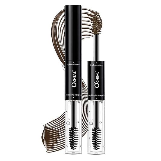 O'CHEAL Double-Ended Tinted Eyebrow Gel, Waterproof, SmudgeProof Brow Glue with Brush, Quick-Drying, 24HR Brows Makeup for Natural Full Brows, 3D Eyebrow Mascara for Women (Dark Brown)
