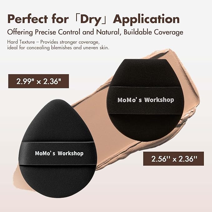 TATAMI Black Makeup Puff Set (Flat + Egg Shape) Rubycell,Cushion Puff, Quick Flawless Foundation Application for Hydrating Liquid Makeup,2pcs Foundation Sponge with Case