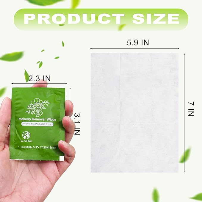 Gentle Cleansing Makeup Remover Wipes - Bulk Individually Wrapped Travel & Hotel (200)