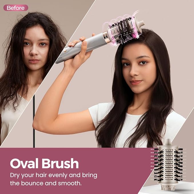Lecomely 5 in 1 Hot Air Styler Wrap with Automatic Curling & Drying High-Speed Hair Dryer Brush with Negative Ion Technology for Frizz Control & Long Lasting Styles AirEdge A3
