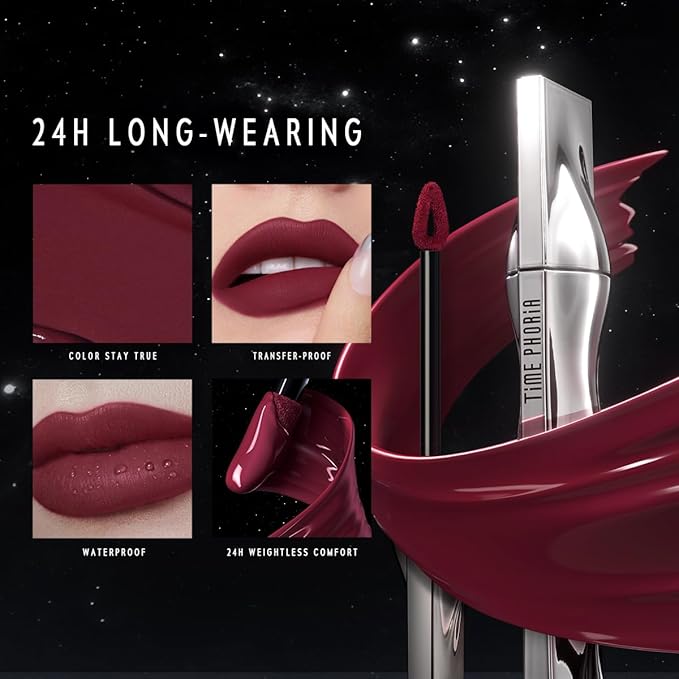 ETERNAL LIP MATTE-Long Lasting Lip Stain, Waterproof and Transferproof Lip Tint, Mask-friendly, Matte Finish Lipstick, Lightweight, High Coverage, Stocking Stuffers For Teen Girls (06 HEX)