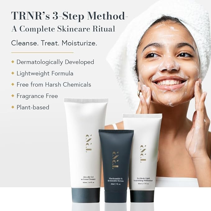 TRNR SKIN Face Care Routine | Natural, Plant-Based & Science-First Skincare Routine for Men & Women (Bundle)
