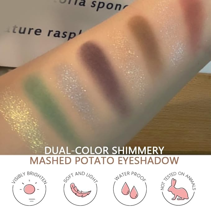 2 Color Shimmer & Matte Eyeshadow Palette Makeup, Shimmer blue & Deep purple Matte Shades eye shadow for Womam Halloween Birthday Party Wear, Vegan & Cruelty-Free