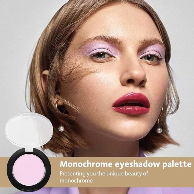 Eyeshadow Single Matte, High-Pigment Monochrome Eye Shadow Pressed Powder, Everyday Velvety Silky Eye Makeup Looks, Professional Long-Lasting Waterproof Single Eyeshadow Palette, Pink Nude 02