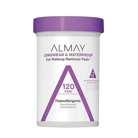 Almay Makeup Remover Pads, Longwear & Waterproof, Hypoallergenic, Fragrance-Free, Dermatologist & Ophthalmologist Tested, 120 count