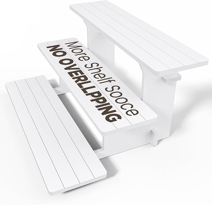 3 Tier Vendor Display Shelves, Display Stand Portable for Store Product Farmers Market Stand, Soap, Candles, Glasses, Jars, Crafts Show, Jewellery, White Display Stands for Vendor Events