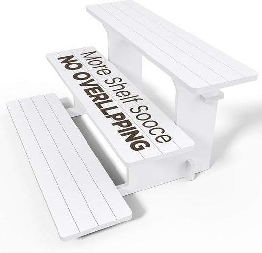 3 Tier Vendor Display Shelves, Display Stand Portable for Store Product Farmers Market Stand, Soap, Candles, Glasses, Jars, Crafts Show, Jewellery, White Display Stands for Vendor Events