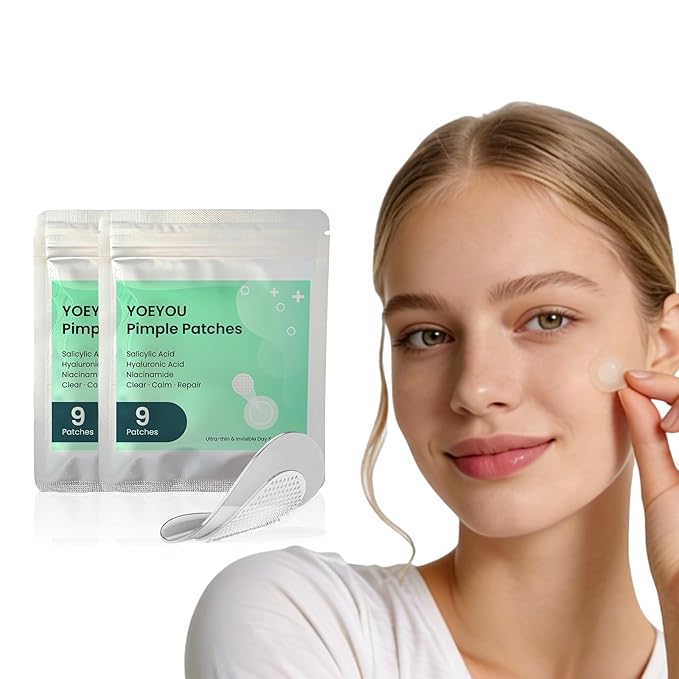 YOEYOU Micro-Dart Pimple Patch – Hydrocolloid Acne Patches with Micro-Dart Technology for Hydrolyzed Hyaluronic Acid, Salicylic Acid, Madecassoside & Tea Tree (18 Pack)