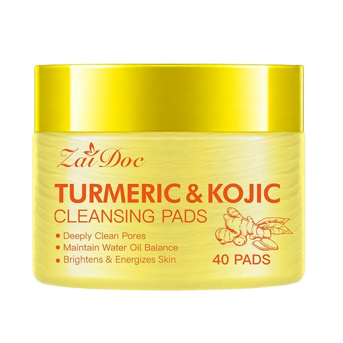 Turmeric Remover Wipes, Exfoliating Face Cleansing Pads with Aloe vera & Centella Asiatica for Hydrating, Moisturizing & Calming for Sensitive Skin, 40ct