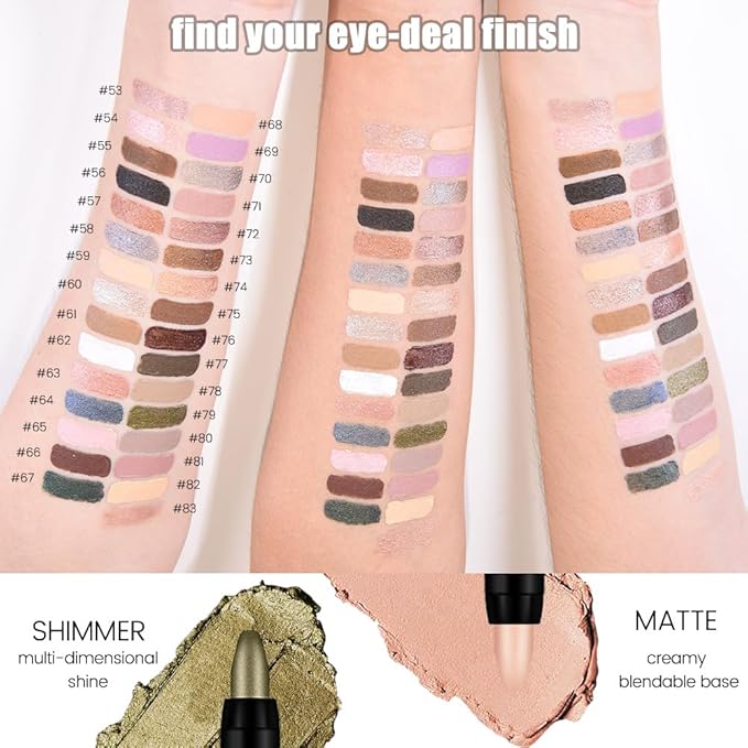 Kaely Cream Eye Shadow Sticks, Champagne Shimmer Eyeliner Pencil Eyeshadow Palette Makeup, Eye Highlighter Brightener Stick for Older Women Waterproof Pigmented, sombras para ojos, New-74
