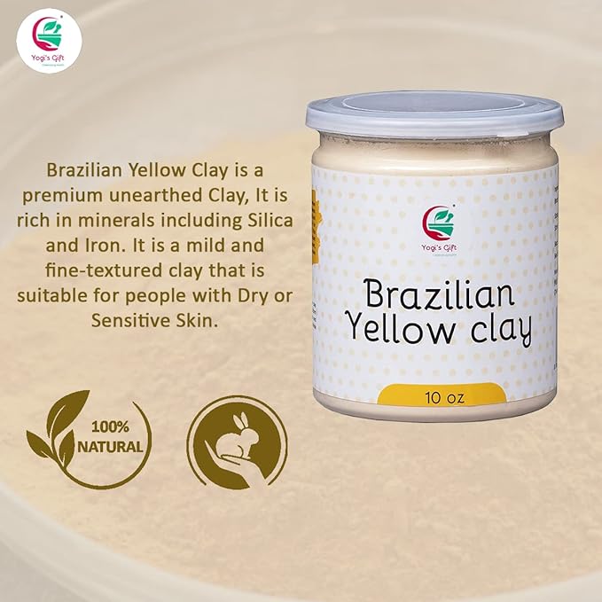 Brazilian Yellow Clay 10 oz | 100% Natural Clay Powdered For Soap Making by Yogi's Gift®