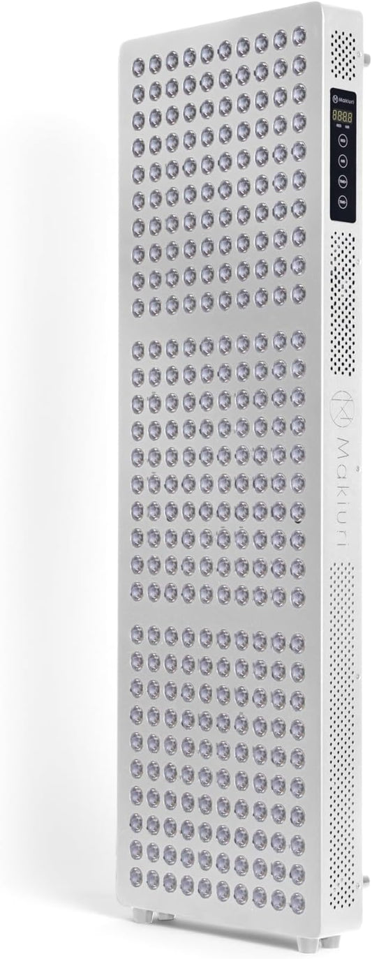 Makiuri Red Light Therapy Lamp | LED Light Therapy Panel for Face & Body | Infrared & Red Light in 5 Wavelengths | Supports Relaxation, Skin Appearance & Overall Wellness | Neptune (White 300 LED)