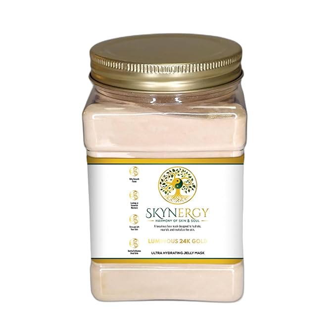 Luminous 24k Gold Jelly Mask - Professional Grade hydroglo Jelly Face Masks Skin Hydration, Radiance & Glow, Suitable for all Skin Types - Vajafacial Jelly Mask |12 Applications (30Fl Oz)