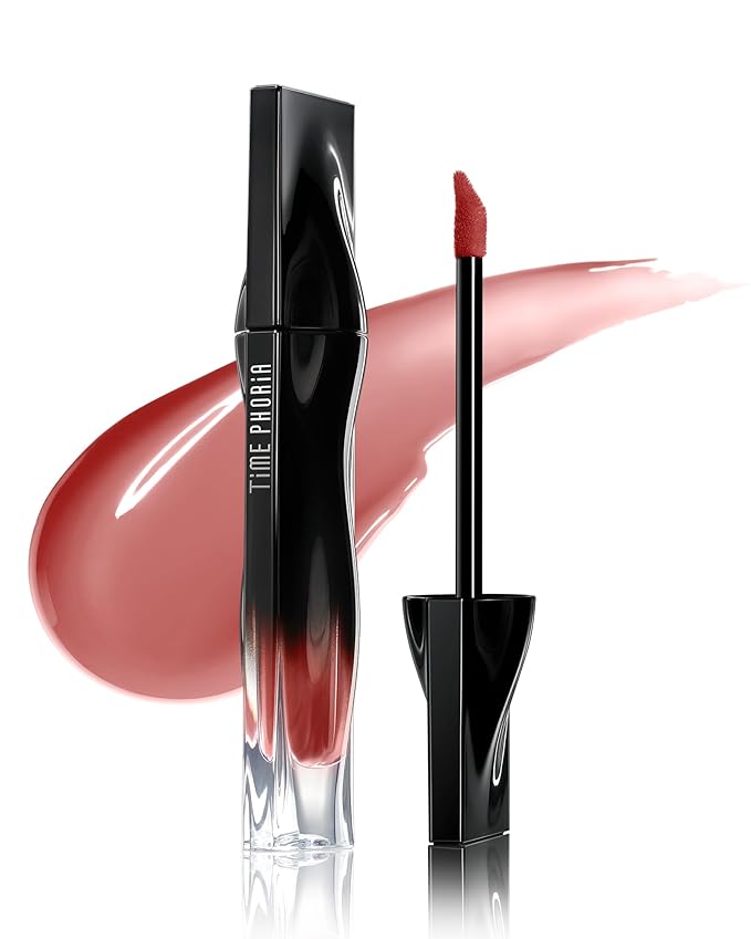 Stellar Dust Lip Stain 10, Waterproof Transfer-Proof Lip Gloss, Nude Brown Tinted Glossy Finish, High-Pigment Vibrant Color, Hydrating Lightweight Long-Lasting Lip Makeup for Women
