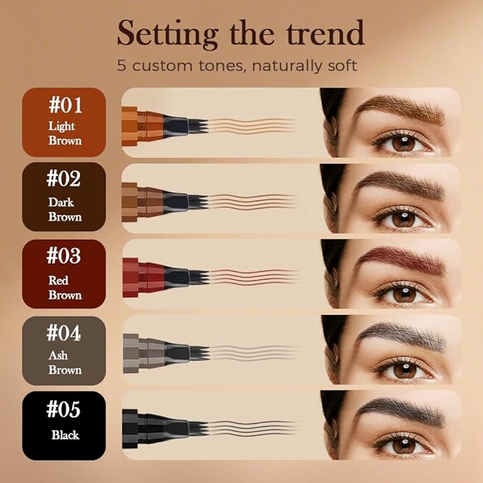 Microblading Eyebrow Pencils, 2026 Upgraded Waterproof 3D Microblading Eyebrow Pen, Ultra-Fine Tip for Natural Hair-Like Strokes, Smudge-Proof Long Lasting Brow Pen for Women (Dark Brown)