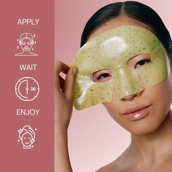 Matcha Mask – Calming Peel Off Mask for Face – Deep Cleansing & Hydrating Green Tea Facial Mask for Smooth, Radiant Skin (16 units)