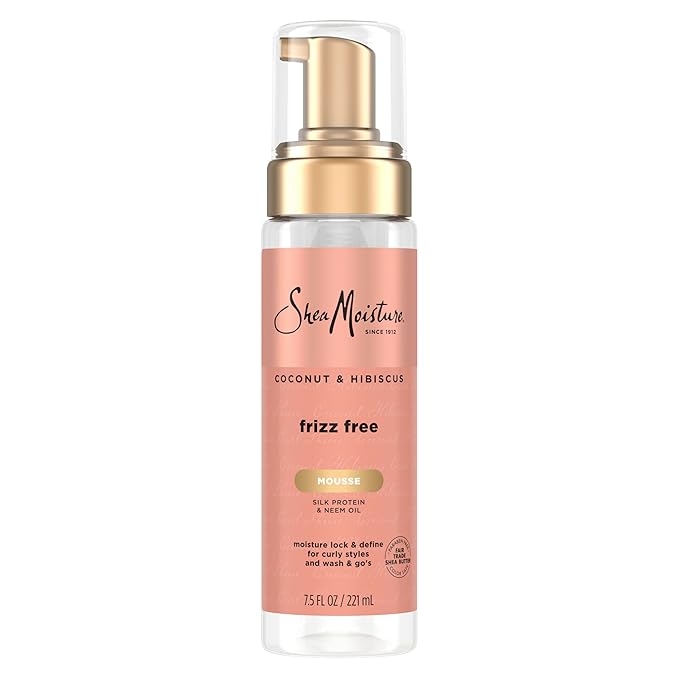 SheaMoisture Curl Mousse Coconut and Hibiscus for Frizz Control Styling Mousse with Shea Butter 7.5 oz