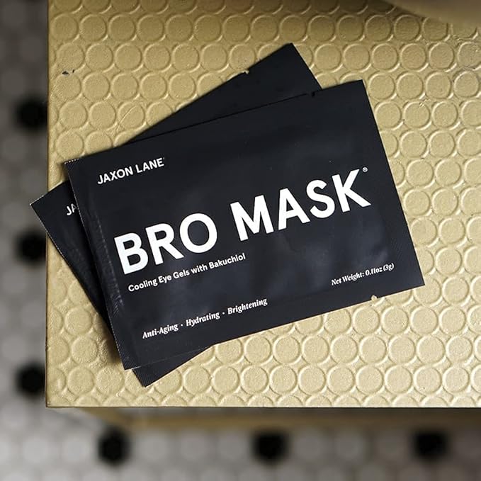 BRO MASK Under Eye Patches for Men with Hydrogel (6 pairs) - Anti-Aging Korean Eye Masks for Dark Circles and Puffiness - Puffy Under Eye Treatment - Perfect Skin Care for Men