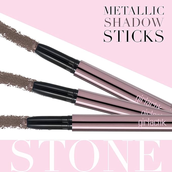Girlactik Shadow Stick – Long-Wearing Cream Eyeshadow Stick, Blendable & Smudge-Resistant Eye Makeup – Vegan, Cruelty-Free, Easy One-Swipe Application (Stone)