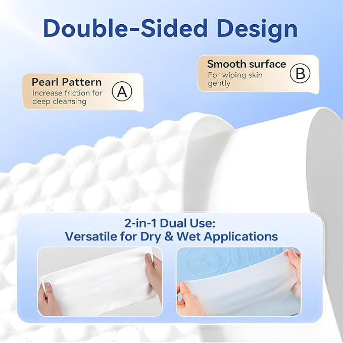 Hanging Disposable Face Towels 2-Pack (400 Count), Wall Mount for Easy Dispensing, Ultra Soft & Lint-Free 8x8 Inch Dry Wipes for Makeup Removal, Sensitive Skin & Daily Skincare