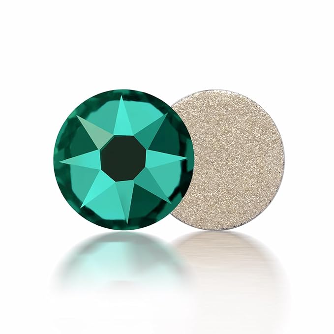 Meibite Malachite Green Flatback Rhinestones, Glass Rhinestones for Nail Art and Craft, Glue Fix, Loose Crystal Gemstones(Green, SS16, 1440pcs, 3.8-4.0mm)