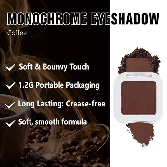 Matte Singe Eye Shadow Palette Makeup, Matte Brown Monochrome Eyeshadow For Older Women, Mini Pressed Monochrome Pigmented Waterproof Sombras Para Ojos, Vegan, Talc, Paraben & Cruelty Free