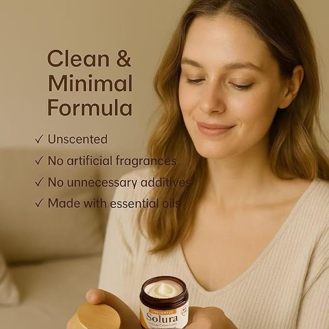 Solura Whipped Tallow Cream, with 100% Grass-Fed Organic Beef Tallow, Jojoba Oil & Vitamin E Oil for Face & Body, Pure Natural Moisturizing Cream, Deeply Moisturizes Dry Skin, Unscented - 30 ml (1)